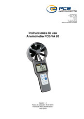 PCE Instruments PCE-VA 20-ICA Instrucciones De Uso