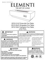 ELEMENTI Granville OFG121LP Manual De Instrucciones