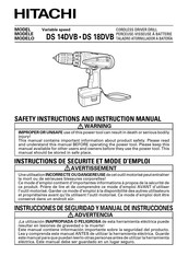 Hitachi Koki DS 18DVB Manual De Instrucciones