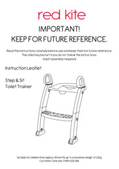 Red Kite Step & Sit Toilet Trainer Folleto De Instrucciones