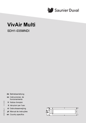 Saunier Duval VivAir Multi SDH1-035MNDI Instrucciones De Funcionamiento