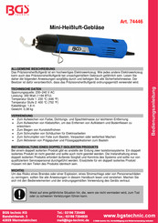 BGS technic 74446 Manual De Instrucciones