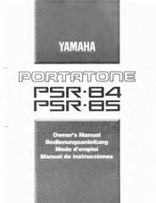 Yamaha PORTATONE PSR-85 Manual De Instrucciones