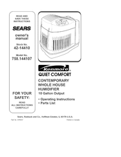 Sears Kenmore Quiet Comfort 758.144107 Manual Del Usuario