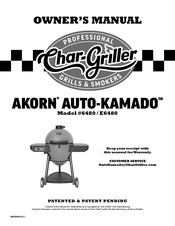 Char-Griller AKORN AUTO-KAMADO E6480 Manual Del Propietário