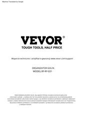 VEVOR RF-RY-031 Manual Del Usuario