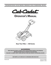 Cub Cadet 450 Serie Manual Del Operador