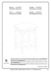 Walker Edison AF18PKRST Instrucciones De Ensamblaje