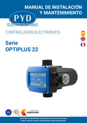 PYD Electrobombas OPTIPLUS 22 Serie Manual De Instalación Y Mantenimiento