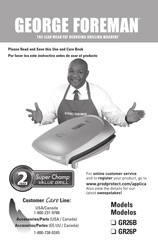 George Foreman GR26BWR Libro De Uso Y Cuidado