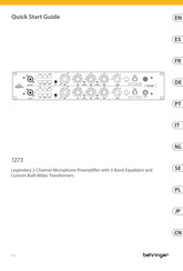 Behringer 1273 Guia De Inicio Rapido