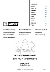 Vetus BOWA0401 Manual De Instalación