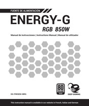 DEEP GAMING ENERGY-G RGB 850W Manual De Instrucciones