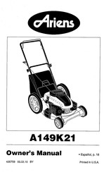 Ariens A149K21 Manual Del Propietário