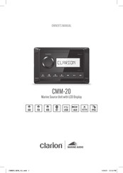 Clarion Marine Audio CMM-20 Manuel Du Propriétaire