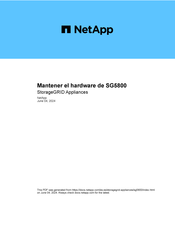 Netapp StorageGRID SG5800 Manual Del Usuario