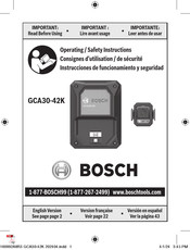 Bosch GCA30-42K Instrucciones De Funcionamiento Y Seguridad