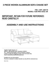 Pacific Casual 226-RK0-3CSL-UK Instrucciones De Montaje Y Uso