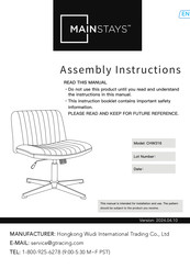 Mainstays CHW316 Instrucciones De Ensamblaje