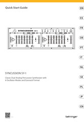 Behringer SYNCUSSION SY-1 Guia De Inicio Rapido