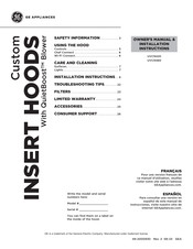 GE UVC9480SLSS Manual Del Propietario E Instalación