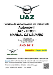 UAZ PROFI 2017 Manual De Usuario