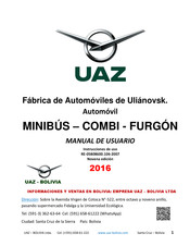 UAZ FURGON 2016 Manual De Usuario