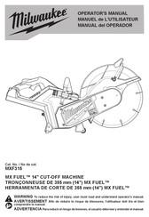 Milwaukee MXF315 Manual Del Operador