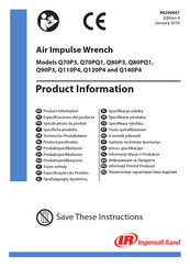 Ingersoll Rand Q110P4 Especificaciones Del Producto