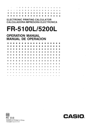 Casio FR-5200L Manual De Operación