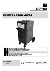 Saf-Fro ADMIRAL 500W Instrucciones De Empleo Y Mantenimiento