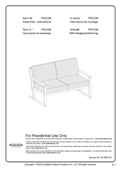 Walker Edison PREO3MNLB Instrucciones De Ensamblaje
