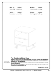 Walker Edison DNAB4C Instrucciones De Ensamblaje