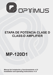 Optimus MP-120D1 Manual De Instalación Y Funcionamiento