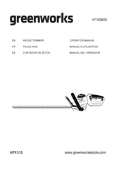 GreenWorks HT40B00 Manual Del Operador