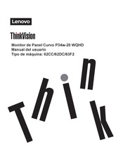 Lenovo ThinkVision P34w-20 WQHD Manual Del Usuario