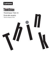 Lenovo ThinkVision T24i-10 Guia Del Usuario