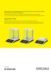 Sartorius Quintix Pro QTX623lMO-1z Instrucciones De Manejo