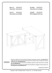 Walker Edison BDHO52CD Instrucciones De Ensamblaje