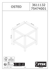 JYSK OSTED 3611132 Instrucciones De Montaje