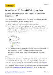 Jabra EVOLVE2 65 Guia De Inicio Rapido