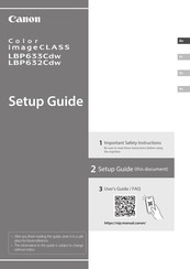 Canon Color imageCLASS LBP632Cdw Guía De Configuración