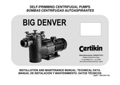 Certikin BIG DENVER BDP550T Manual De Instalación Y Mantenimiento