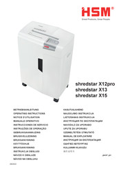 HSM shredstar X13 Instrucciones De Servicio