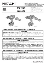 Hitachi Koki DV 36DA Instrucciones De Seguridad Y Manual De Instrucciones