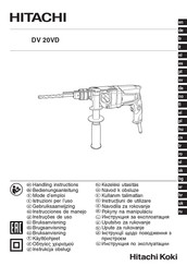 Hitachi Koki DV 20VD WU Instrucciones De Manejo