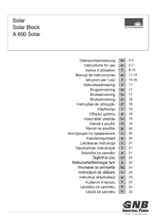 Sonnenschein A 600 Solar Manual De Instrucciones