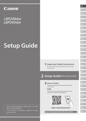 Canon i-Sensys LBP246dw Guía De Configuración
