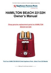 Hamilton Beach eclectrics 22119 Guía De Uso