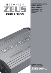 Hifonics ZEUS EVOLUTION ZXE3000/1 Manual De Uso